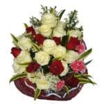 Red & White Roses mixed Bouquet