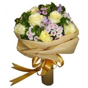 White Roses in a mixed bouquet