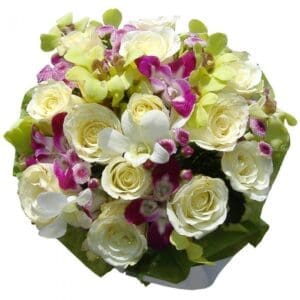 White Roses & Orchids bouquet