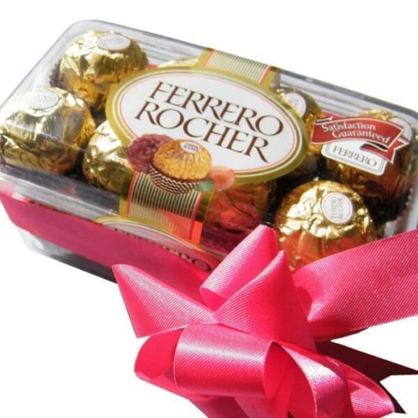 Ferrero Rocher Chocolates in a box, close up