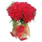 99 Red Roses in a large bouquet