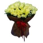 99 White Roses Bouquet