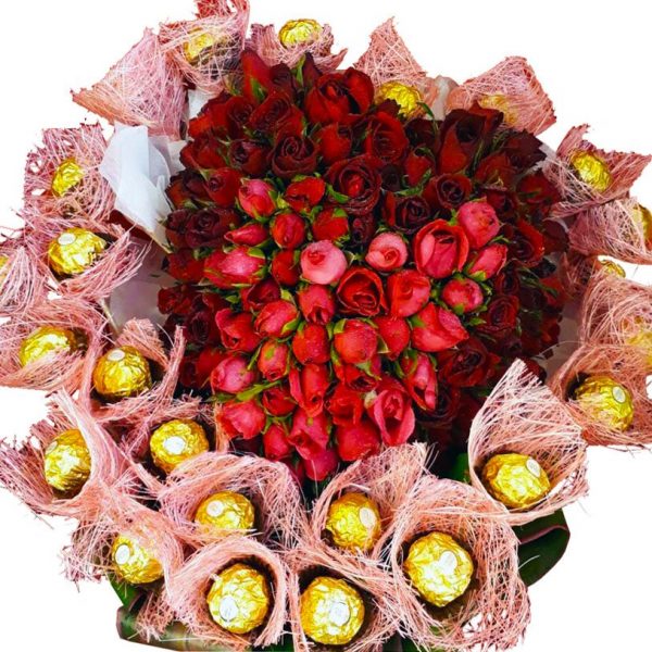 Chocolates & Roses in a Heart - Flowers By Jack - Koh Samui Florist